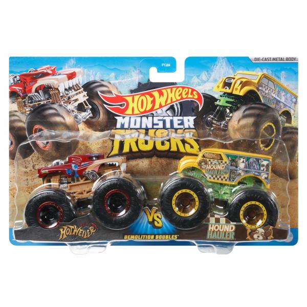Hot Wheels - Monster Trucks  Doble Demolición Blister Set/2 Surt/4 3a+