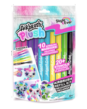 Repuestos para Airbrush Plush 10 Marcadores 20 Plantillas 6a+